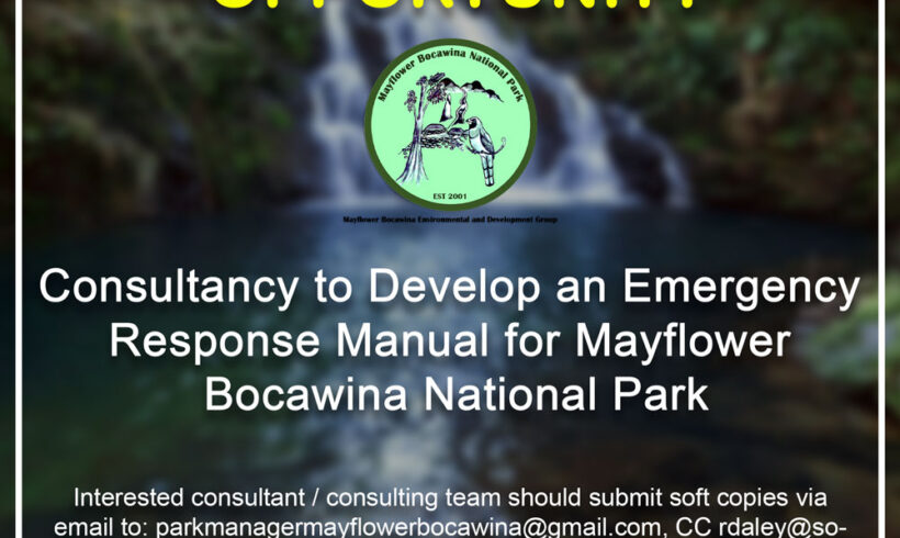 Consultancy to Develop an Emergency Response Manual for Mayflower Bocawina National Park